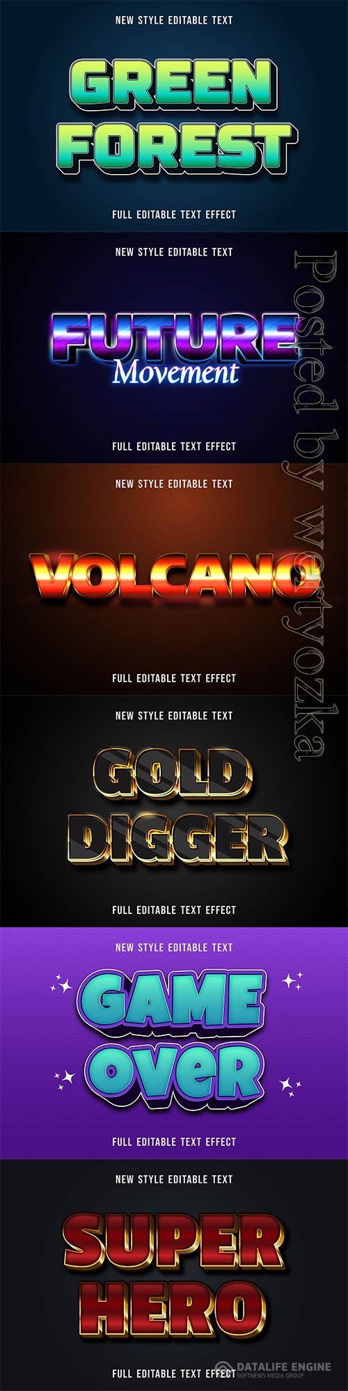 3d editable text style effect vector vol 335