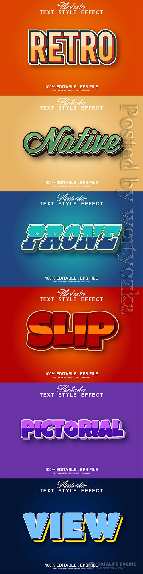 3d editable text style effect vector vol 317