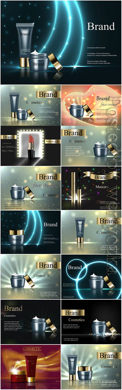 Face cream advertising poster in vector