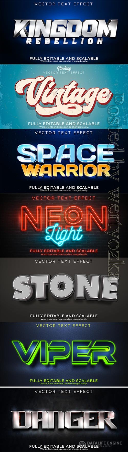 3d editable text style effect vector vol 669