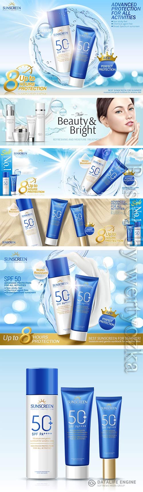 Elegant cosmetic skin care vector template