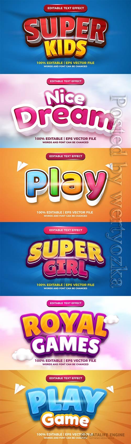 3d editable text style effect vector vol 729