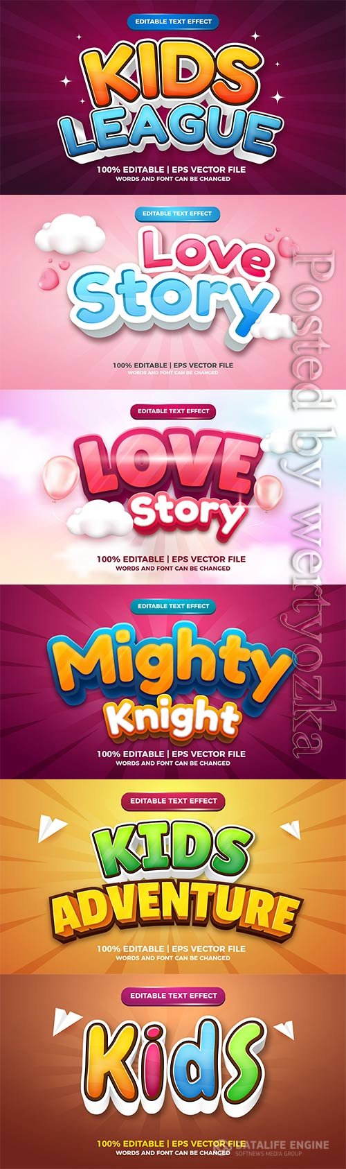 3d editable text style effect vector vol 730