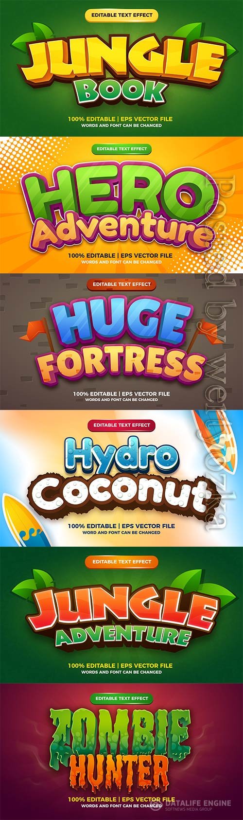 3d editable text style effect vector vol 731