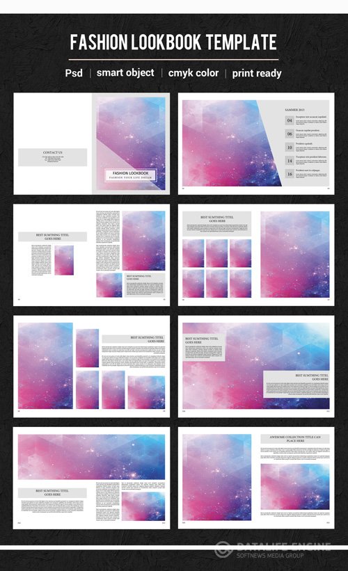 Grid Style Fashion Lookbook Layout 6 134648299