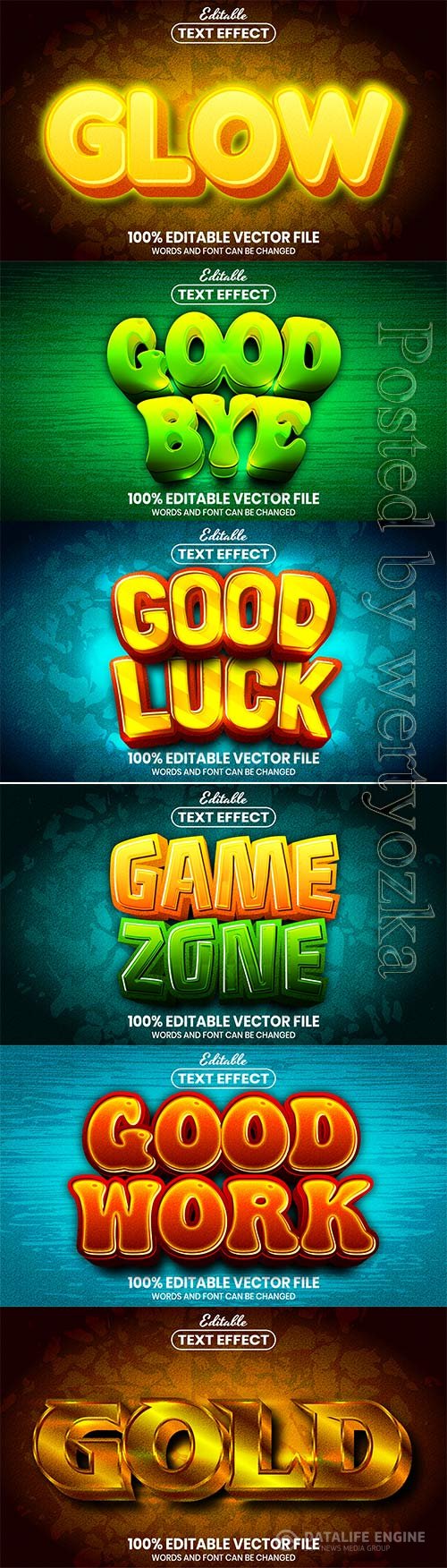 3d editable text style effect vector vol 739