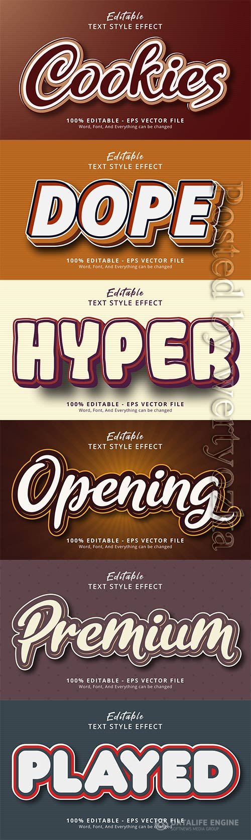 3d editable text style effect vector vol 771