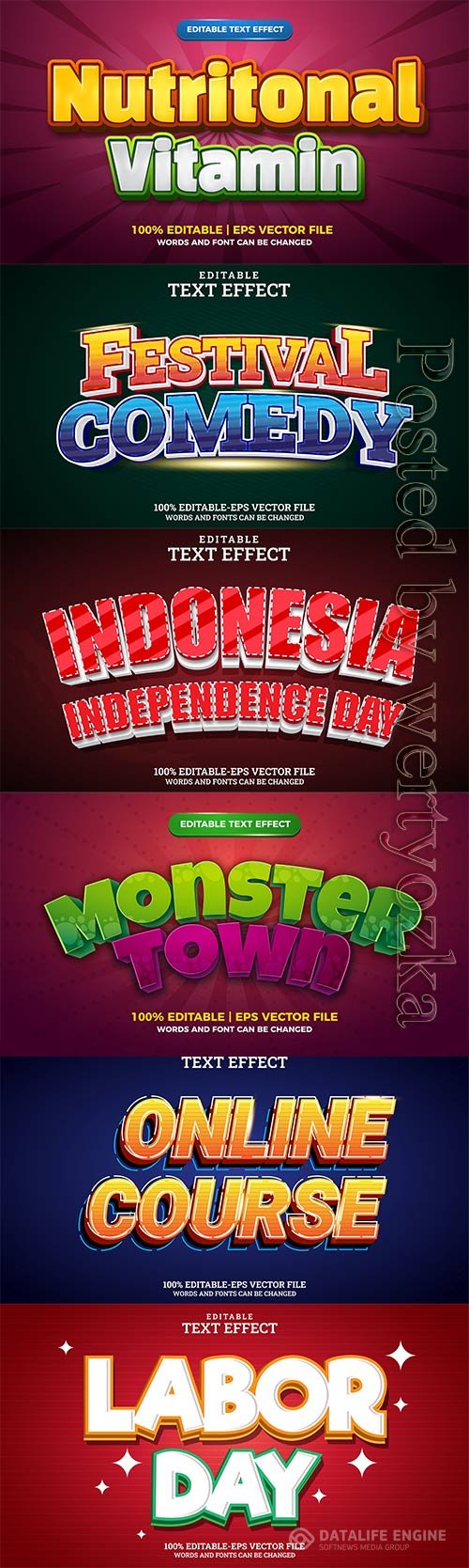 3d editable text style effect vector vol 769