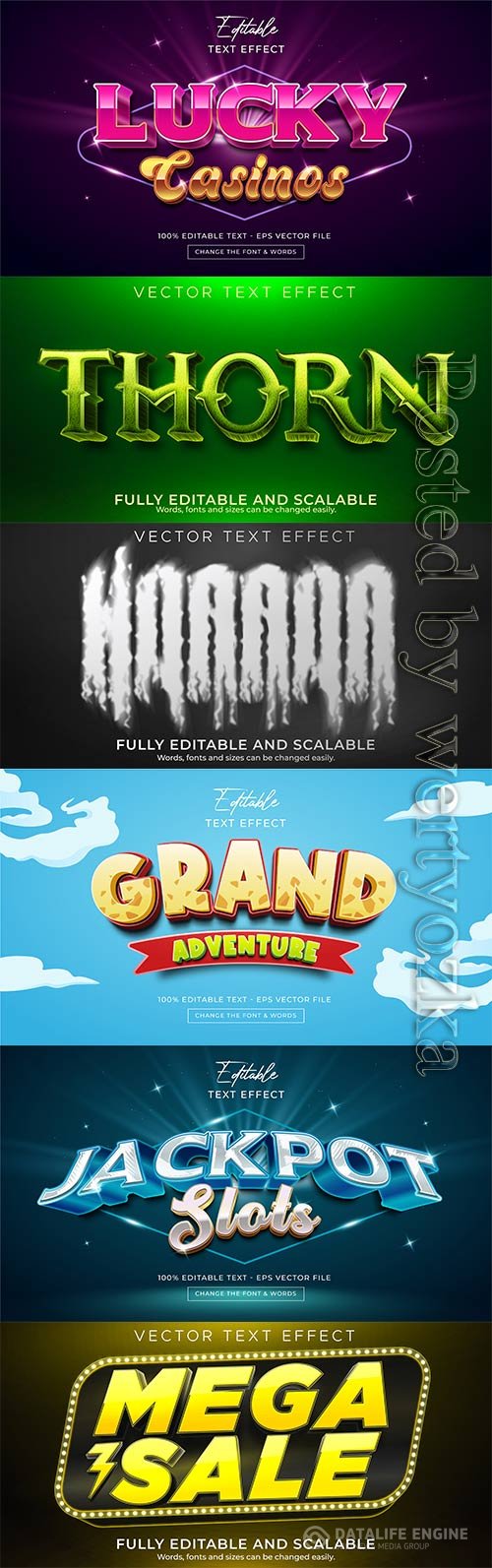 3d editable text style effect vector vol 772