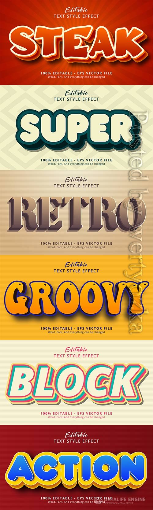 3d editable text style effect vector vol 770