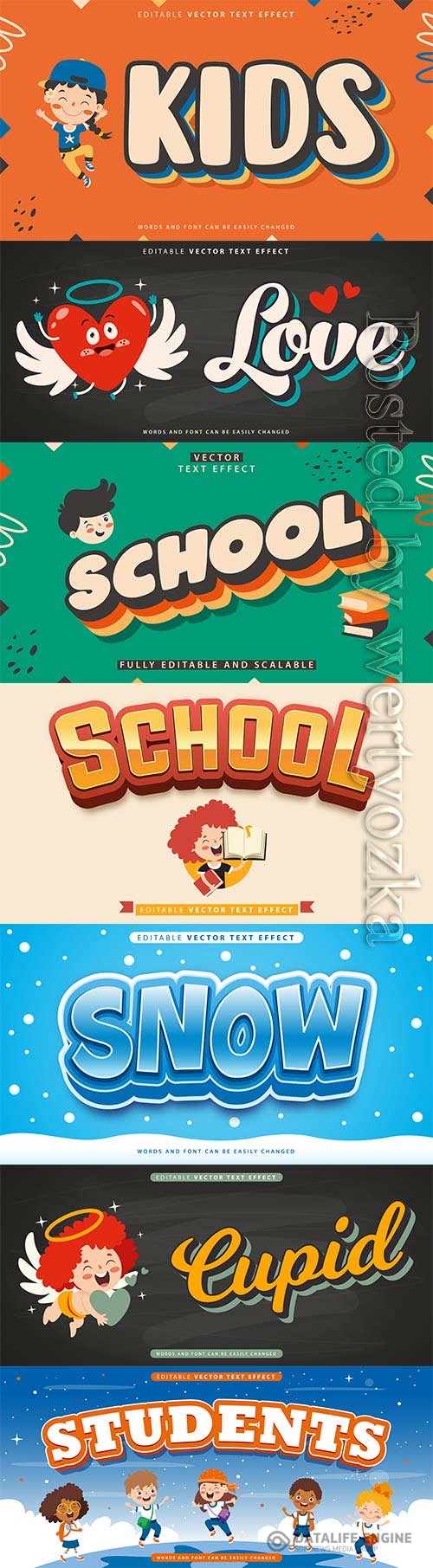 3d editable text style effect vector vol 813