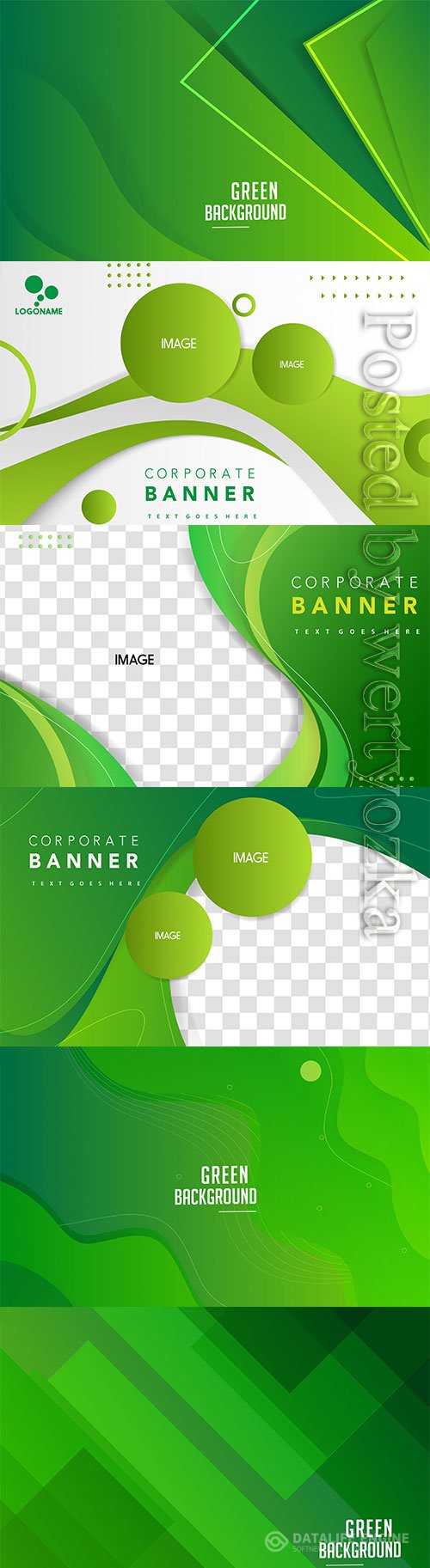 Vector corporate green banner template