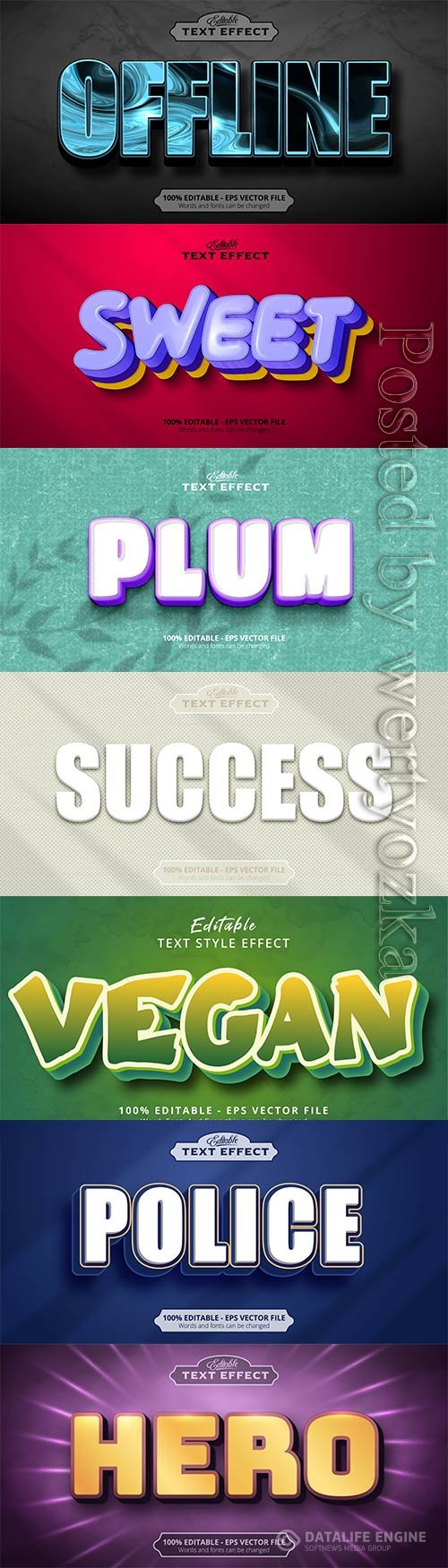 3d editable text style effect vector vol 831
