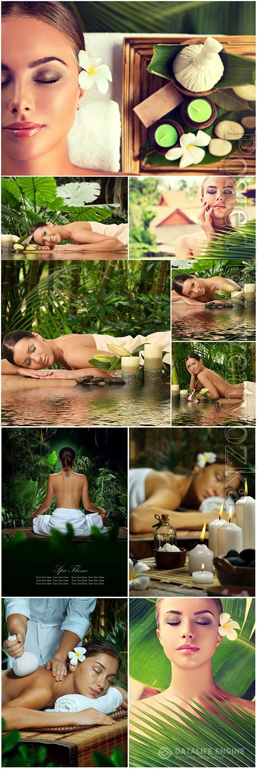 Visiting spa salon, girls stock photo