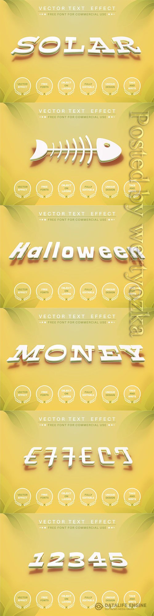 Solar - editable text effect, font style