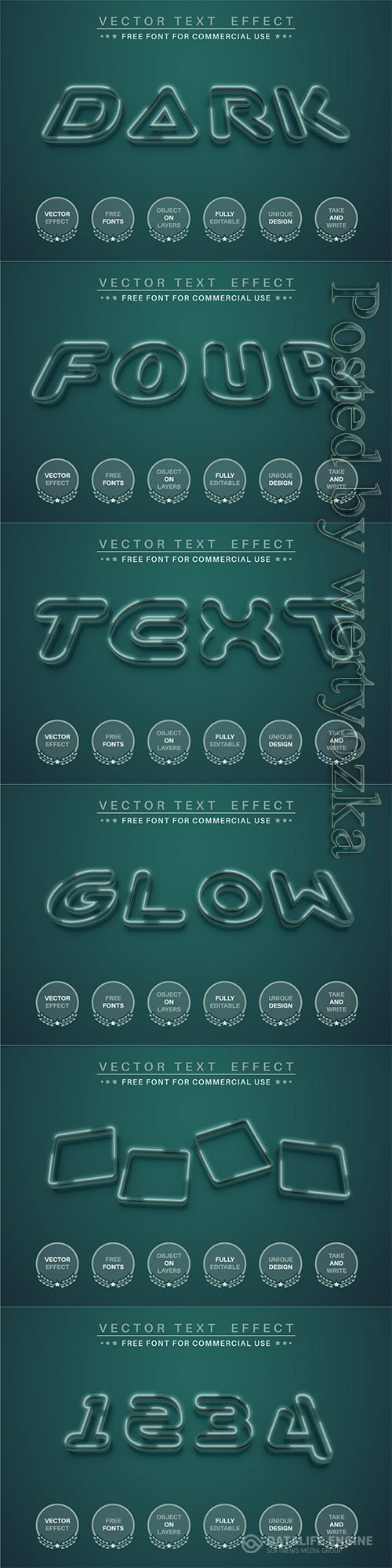 Dark green - editable text effect, font style