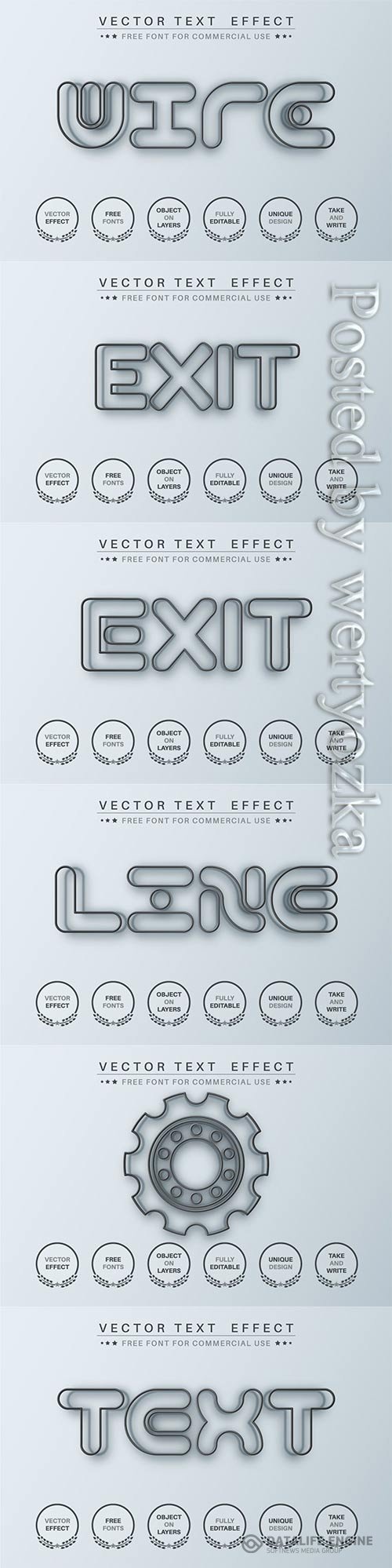 Black wire - editable text effect, font style