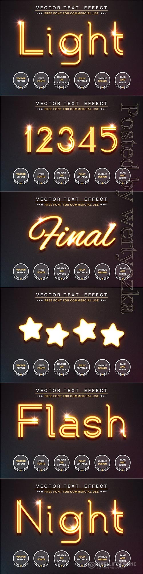 Glowing wire - editable text effect, font style