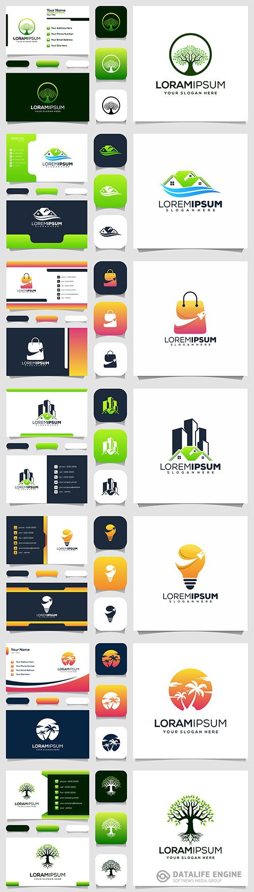 Modern logo and business card premium vector