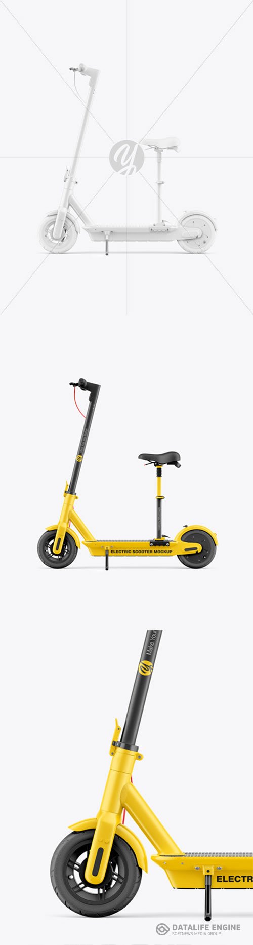 Electric Scooter Mockup with Seat - Side View 86461