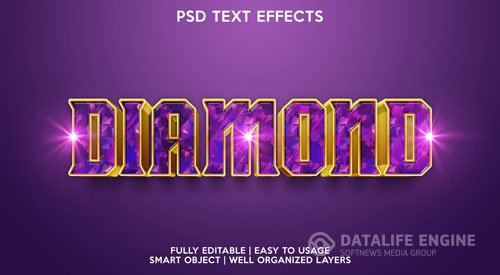 Diamond text effect Premium Psd