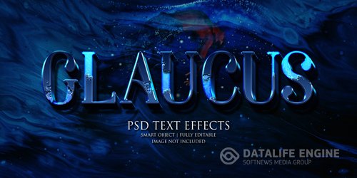 Glaucus text effect Premium Psd