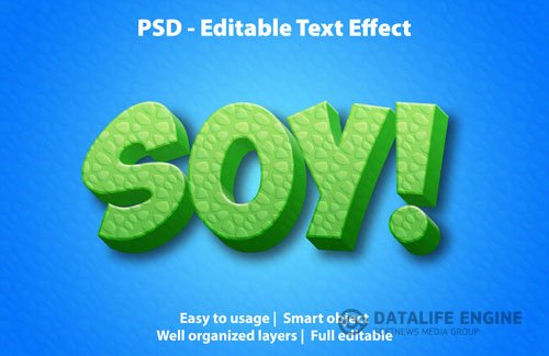 Editable text effect soy premium Premium Psd