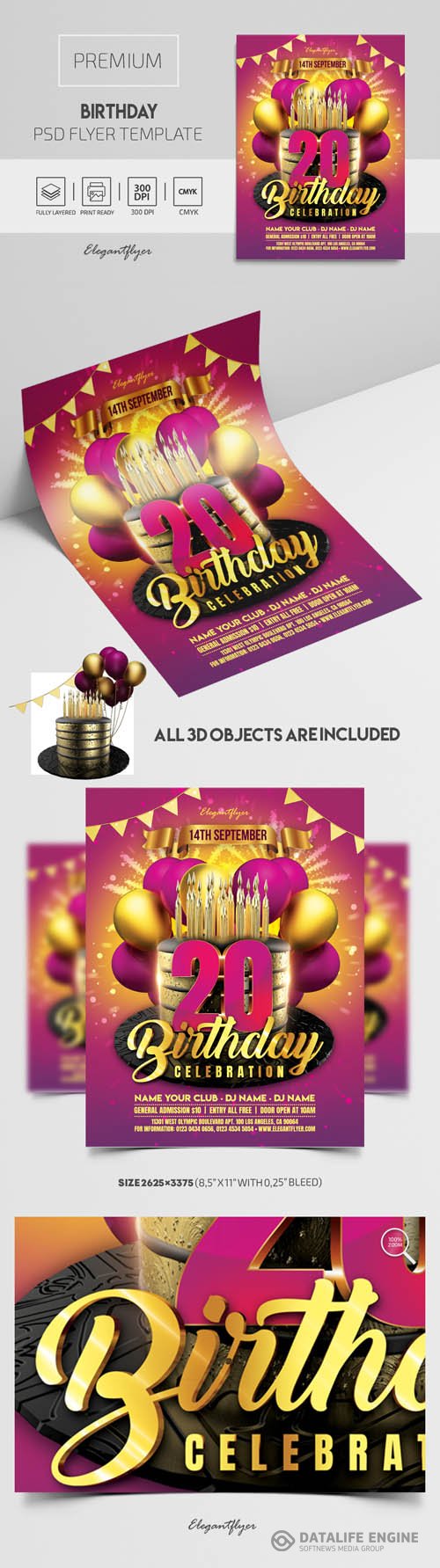 Birthday Premium PSD Flyer Template