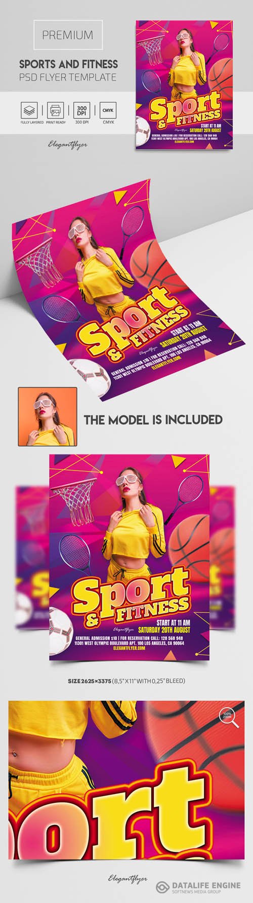 Sports And Fitness Premium PSD Flyer Template