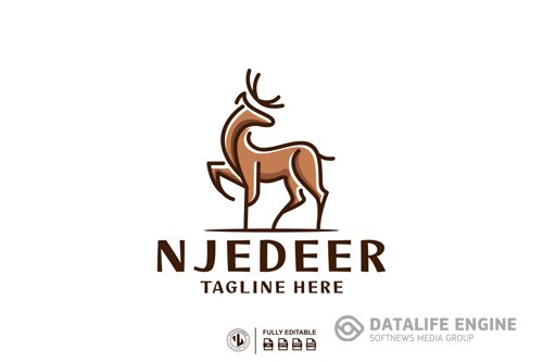 DEER LINE ART LOGO TEMPLATES