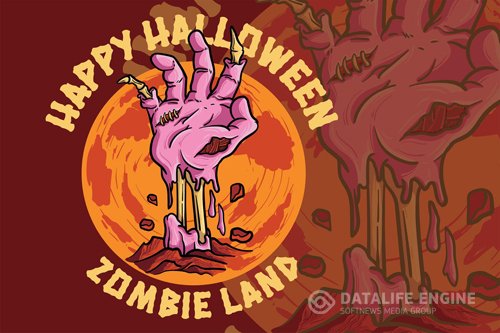 Zombie Land - Handdrawn Logo Illustration