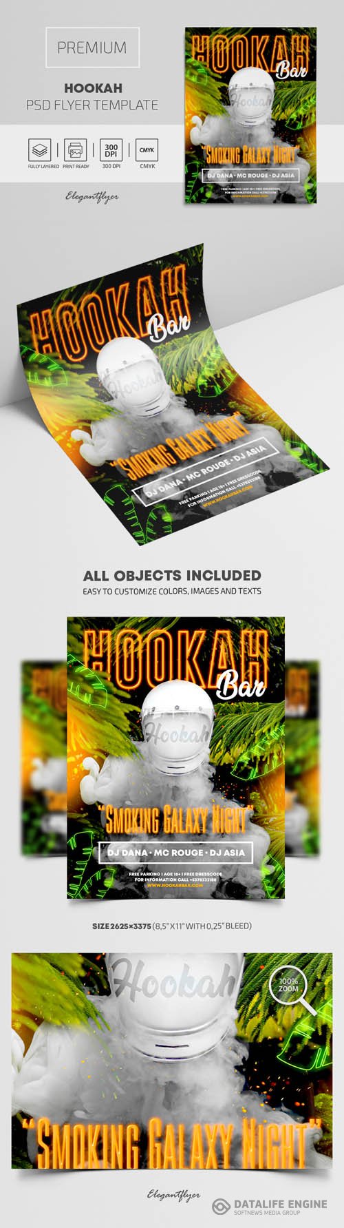 Hookah Premium PSD Flyer Template