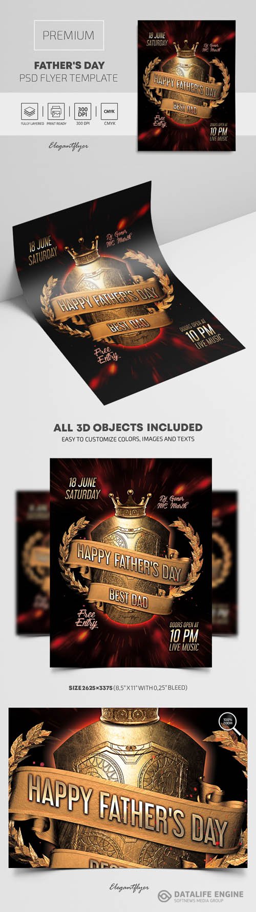 Fathers Day Premium PSD Flyer Template