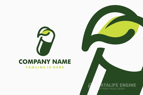 Capsule Leaf Herbal Logo