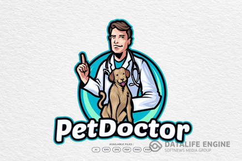 Pet doctor logo design template