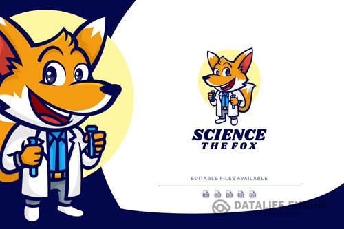 Fox Cartoon Character Logo design template