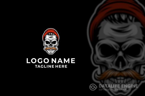 Hipster Skull Illustration Design