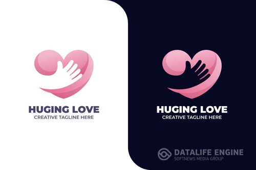 Love Hug Charity Friendship Gradient Logo