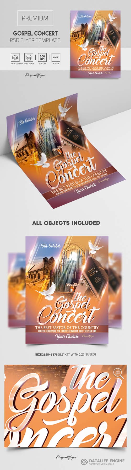 Gospel Concert Premium PSD Flyer Template
