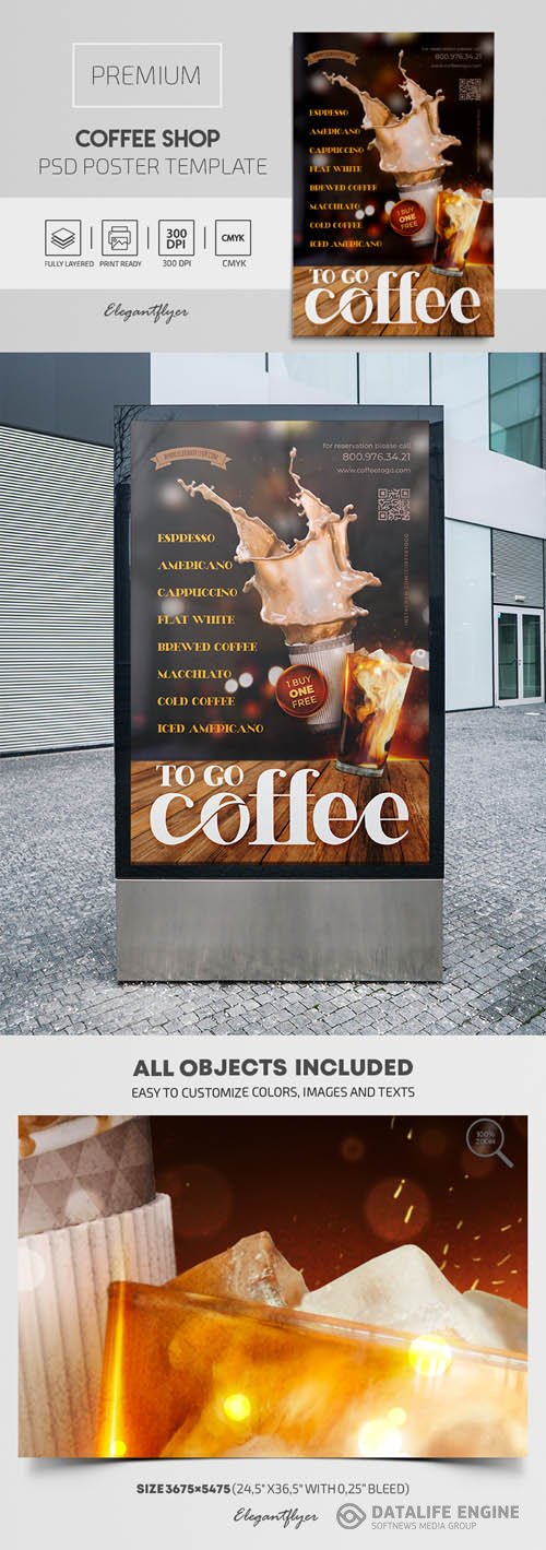 Coffee Shop Premium PSD Poster Template