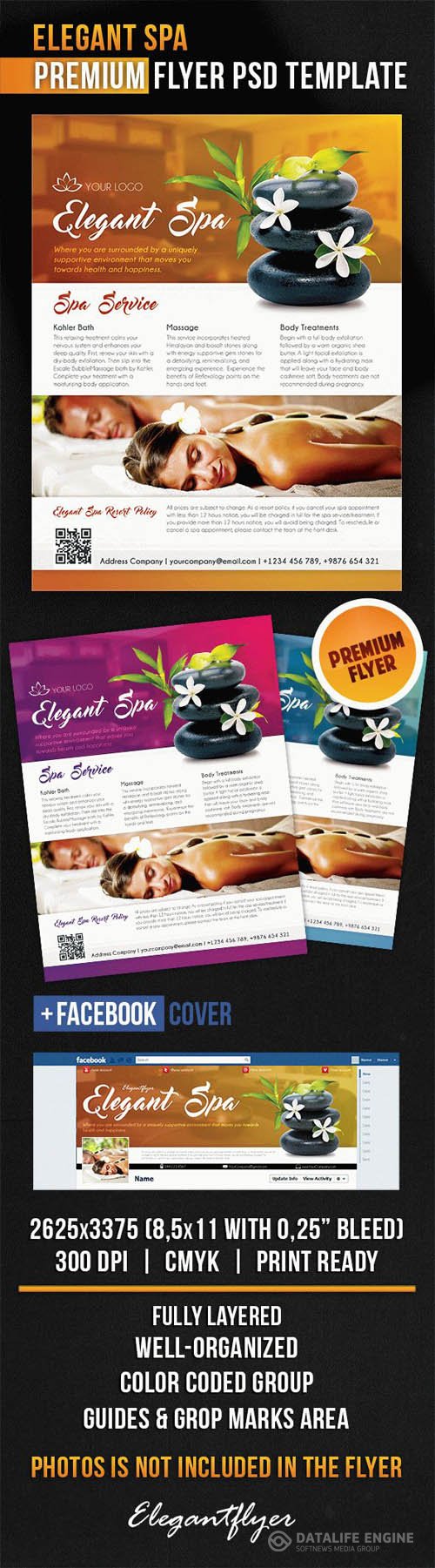 Elegant Spa Flyer PSD Template