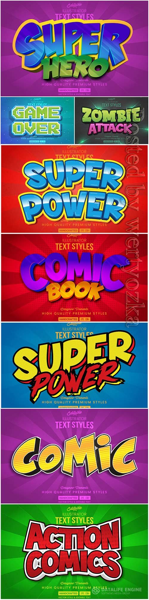 Vector text effect in style 3d