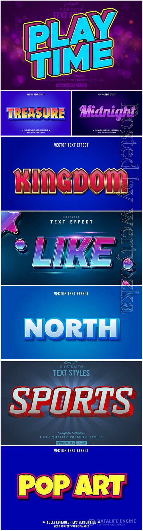 Vector text effect in style 3d