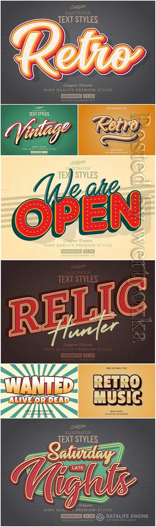 Vector text effect in style 3d
