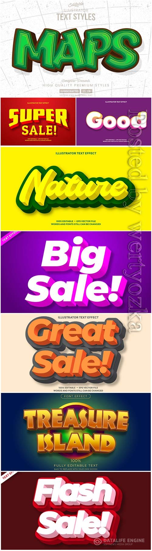 Vector text effect in style 3d