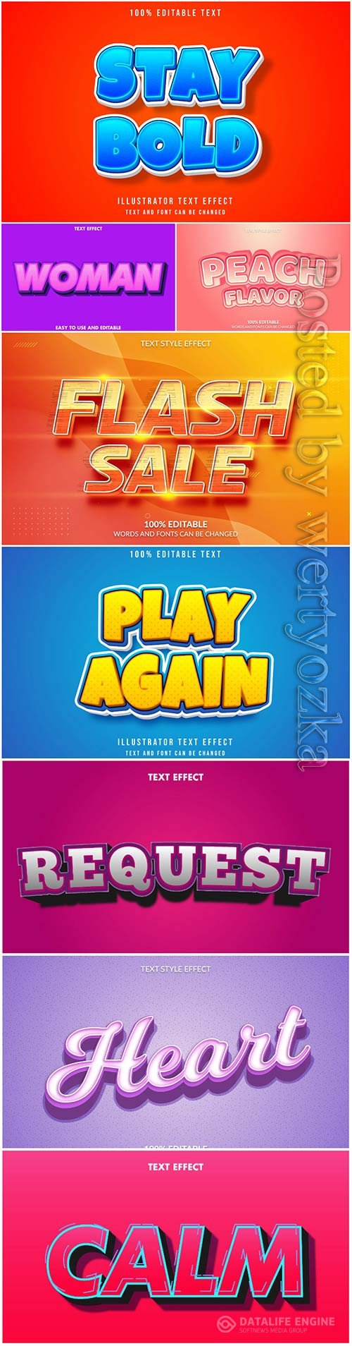 Vector text effect in style 3d