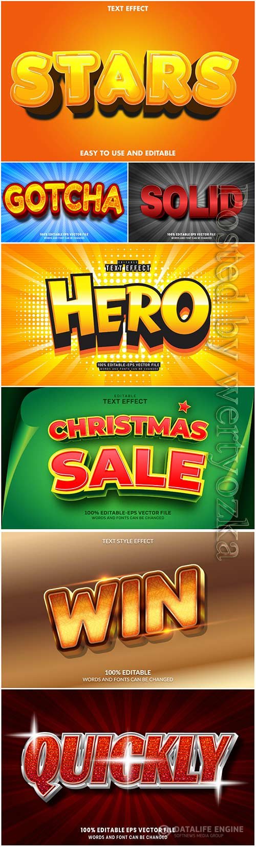 Vector text effect in style 3d