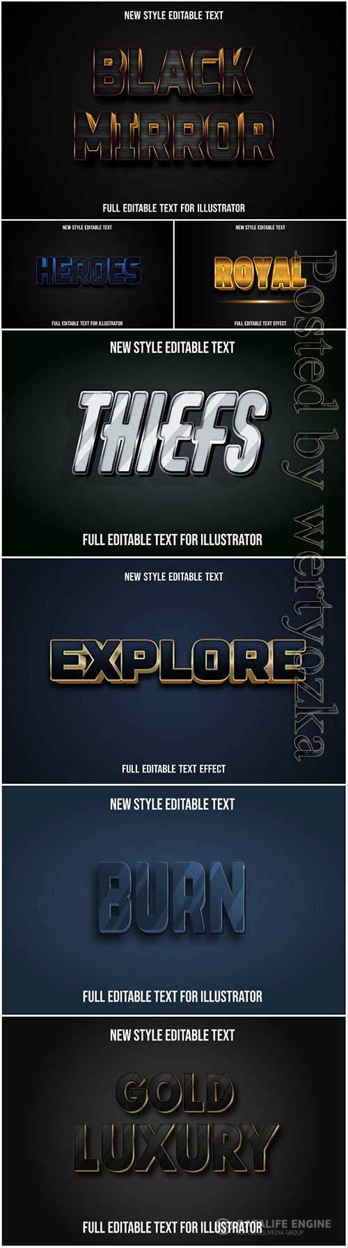 Vector text effect in style 3d