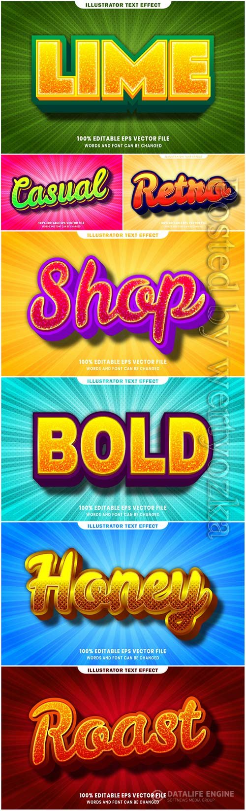 Vector text effect in style 3d