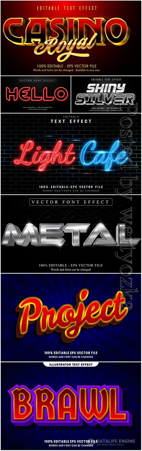 Vector text effect in style 3d